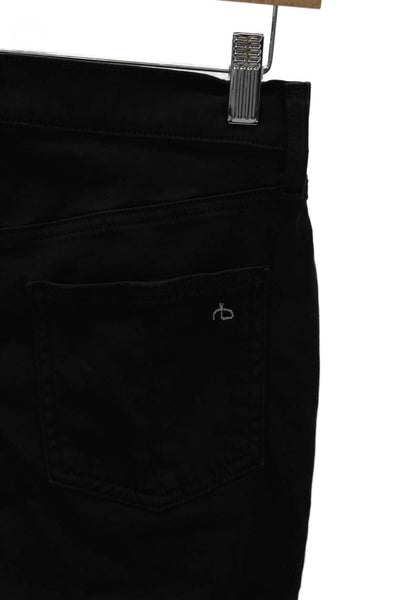Rag & Bone Womens Skinny Jeans Black Cotton Blend Button Size 27