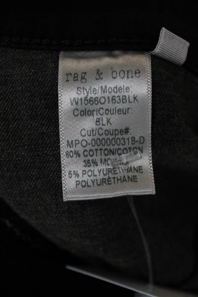 Rag & Bone Womens Skinny Jeans Black Cotton Blend Button Size 27