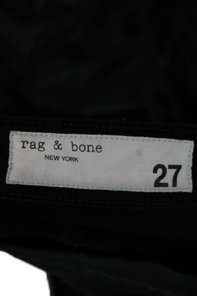 Rag & Bone Womens Skinny Jeans Black Cotton Blend Button Size 27