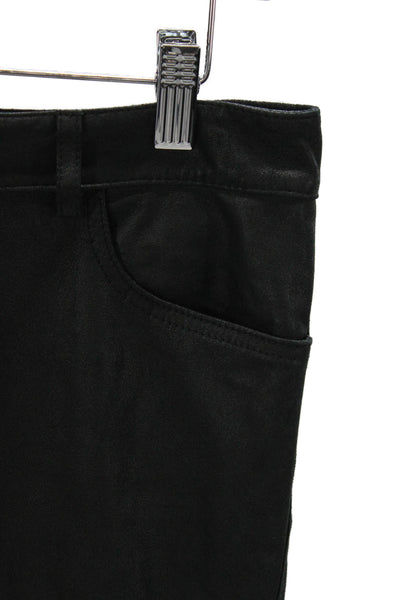 Theory Womens Gray Coated Fabric Jeggings Button Closure 35 Inseam Size 4
