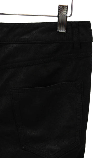 Theory Womens Gray Coated Fabric Jeggings Button Closure 35 Inseam Size 4
