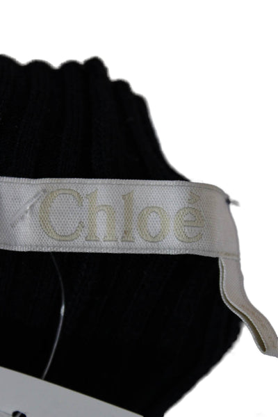 Chloe Women Sweater Dress Blue Wool Boat Neck Short Sleeve Long Size S