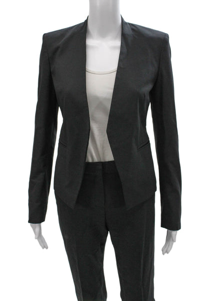 Theory Women Pantsuit Gray Virgin Wool Long Sleeve Size 0