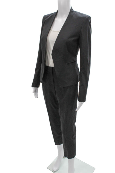 Theory Women Pantsuit Gray Virgin Wool Long Sleeve Size 0