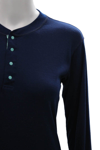 Patagonia Women Blue Henley Long Sleeve Basic T-Shirt Size S