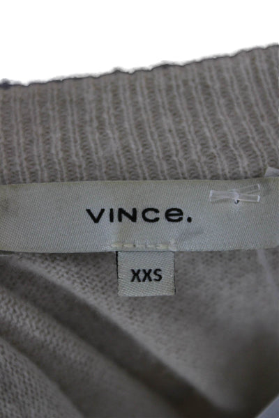 Vince Women Beige 100% Cashmere V Neck Cardigan Long Sleeve Size 2XS