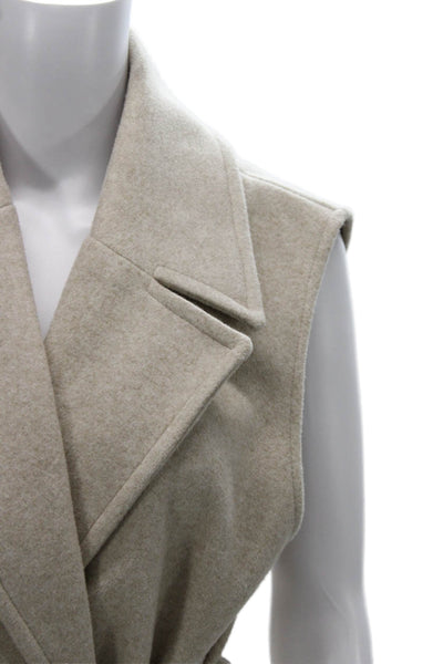 Zara Womens Sleeveless Tie Vest Beige Polyester Solid Fall Size XS