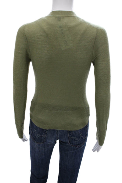 Joseph Womens V-Neck Cashmere Cardigan Green Long Sleeve Size XS