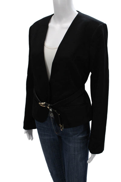 Express Womens Basic Jacket Black Tie Long Sleeve Size M