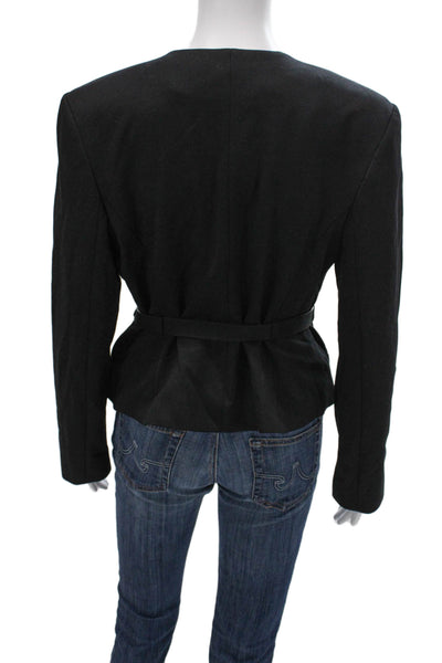 Express Womens Basic Jacket Black Tie Long Sleeve Size M