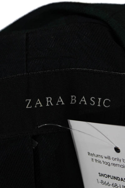Zara Basic Women Basic Jacket Green Plaid Acetate Button Long Sleeve Size S