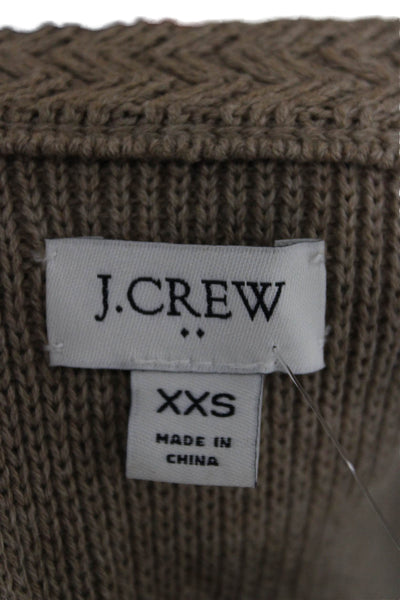 J Crew Womens Cardigan Beige 100% Cotton Long Sleeve Size 2XS
