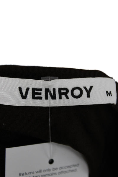 Venroy Women Sleeveless Cowl Neck Basic Tank Brown Tencel Size M