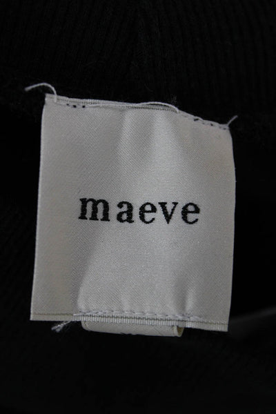 Maeve Anthropologie Womens Black Mock Neck Short Sleeve Tee Size XS