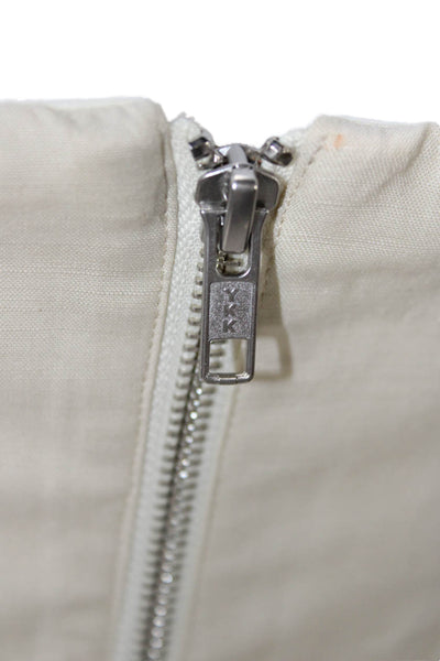 L'Academie Womens Strapless Linen Tunic Blouse Beige Zip Size S