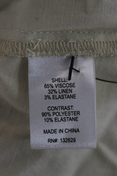 L'Academie Womens Strapless Linen Tunic Blouse Beige Zip Size S