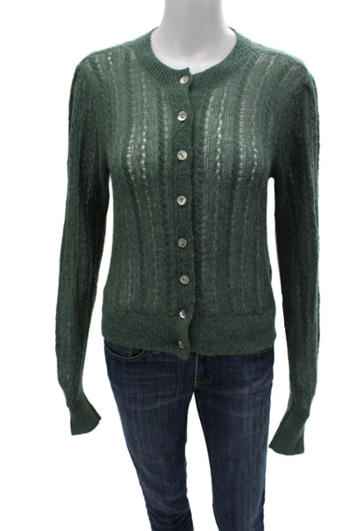 Madewell Womens Alpaca Blend Cardigan Sweater Green Long Sleeve Size S