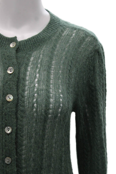 Madewell Womens Alpaca Blend Cardigan Sweater Green Long Sleeve Size S