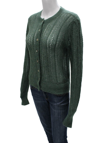 Madewell Womens Alpaca Blend Cardigan Sweater Green Long Sleeve Size S