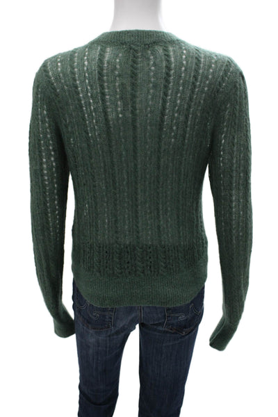 Madewell Womens Alpaca Blend Cardigan Sweater Green Long Sleeve Size S