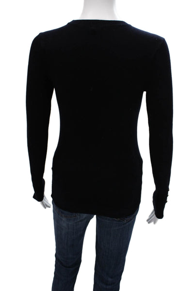 Zara Knit Womens Pullover Sweater Blue Long Sleeve Crew Neck Size S