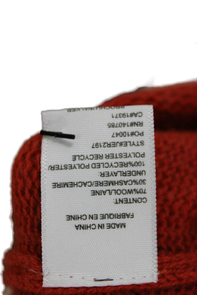 Brochu Walker Women Pullover Sweater V-Neck Orange Wool Cashmere Size XS