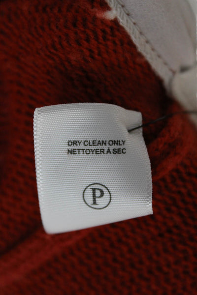 Brochu Walker Women Pullover Sweater V-Neck Orange Wool Cashmere Size XS