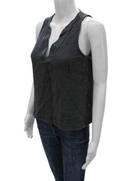 Splendid Womens Gray Cotton V Neck Sleeveless Basic Tank Size S
