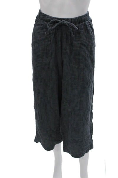 Splendid Women Gray Cotton Drawstring Culotte Pants Size S