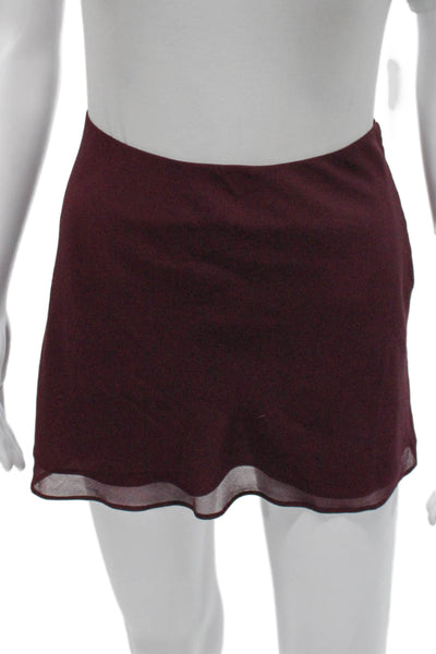 Lovers + Friends Women Red Mini Skirt Zip 100% Polyester Size S