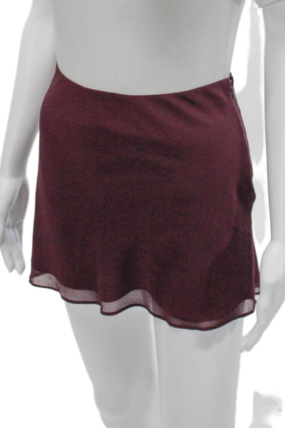 Lovers + Friends Women Red Mini Skirt Zip 100% Polyester Size S