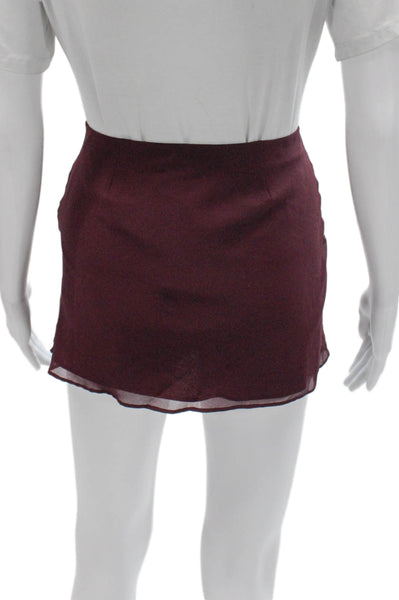 Lovers + Friends Women Red Mini Skirt Zip 100% Polyester Size S