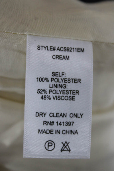 ASTR Womens Straight Pencil Skirt Ivory Floral Polyester Zip Size S