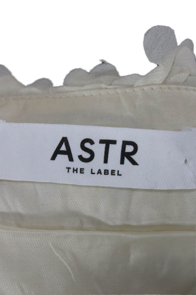 ASTR Womens Straight Pencil Skirt Ivory Floral Polyester Zip Size S