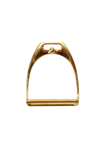 Hermes Mens Gold Tone Stirrup Belt Buckle 1.6"