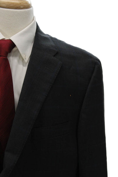 Hickey Freeman Mens 2 Piece Blazer Wool Gray Solid Size 46