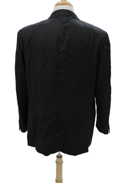 Hickey Freeman Mens 2 Piece Blazer Wool Gray Solid Size 46
