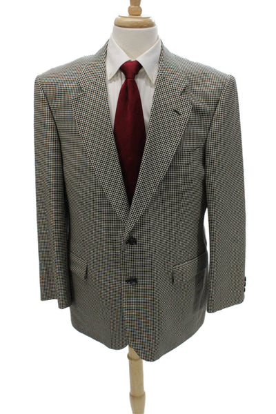 Mark & Spencer Mens Blazer Black Wool Check Size 44