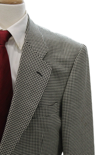 Mark & Spencer Mens Blazer Black Wool Check Size 44