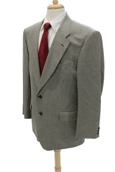 Mark & Spencer Mens Blazer Black Wool Check Size 44