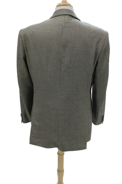 Mark & Spencer Mens Blazer Black Wool Check Size 44