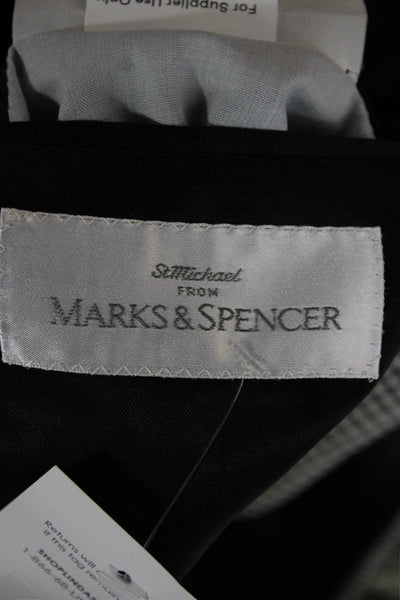Mark & Spencer Mens Blazer Black Wool Check Size 44