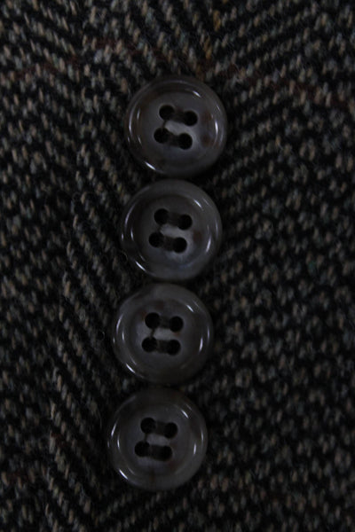 Evan Picone Mens Herringbone Wool Blazer Brown Size 44