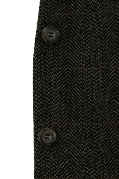 Evan Picone Mens Herringbone Wool Blazer Brown Size 44