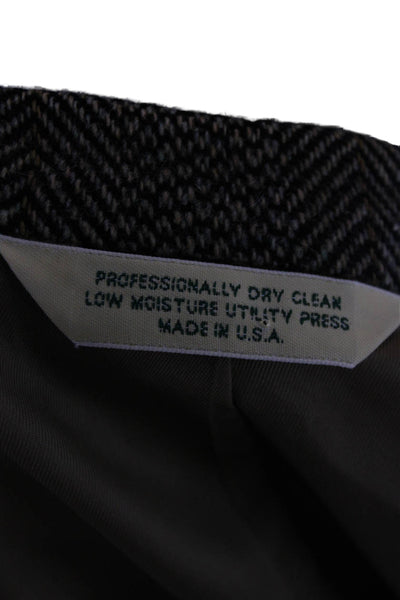 Evan Picone Mens Herringbone Wool Blazer Brown Size 44