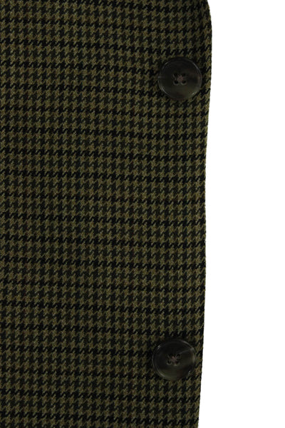 Hart Schaffner Marx Mens 2 Piece Blazer Green Houndstooth Wool Blend Size 43