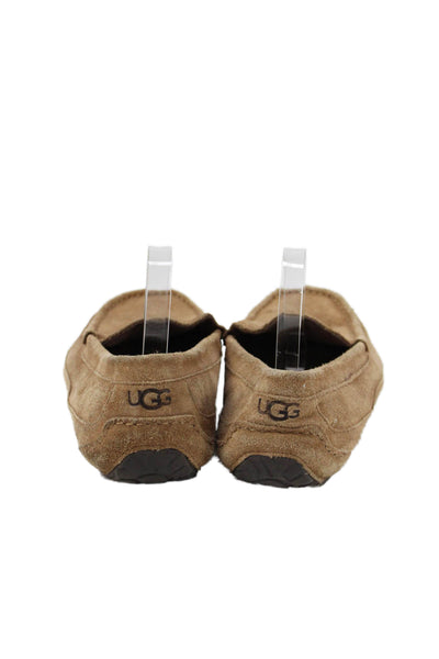 Ugg Mens Slip On Round Toe Suede Loafers Moccasins Brown Size 14