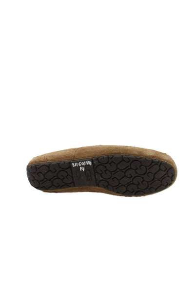 Ugg Mens Slip On Round Toe Suede Loafers Moccasins Brown Size 14