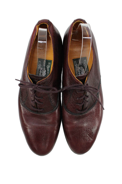 Roots Mens Lace Up Round Toe Leather Oxfords Red Size 10D