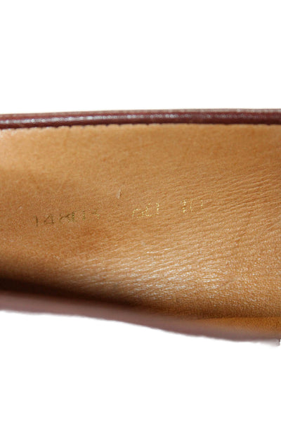 Beckett Simonon Mens Slip On Round Toe Bit Detail Leather Loafers Red Size 10